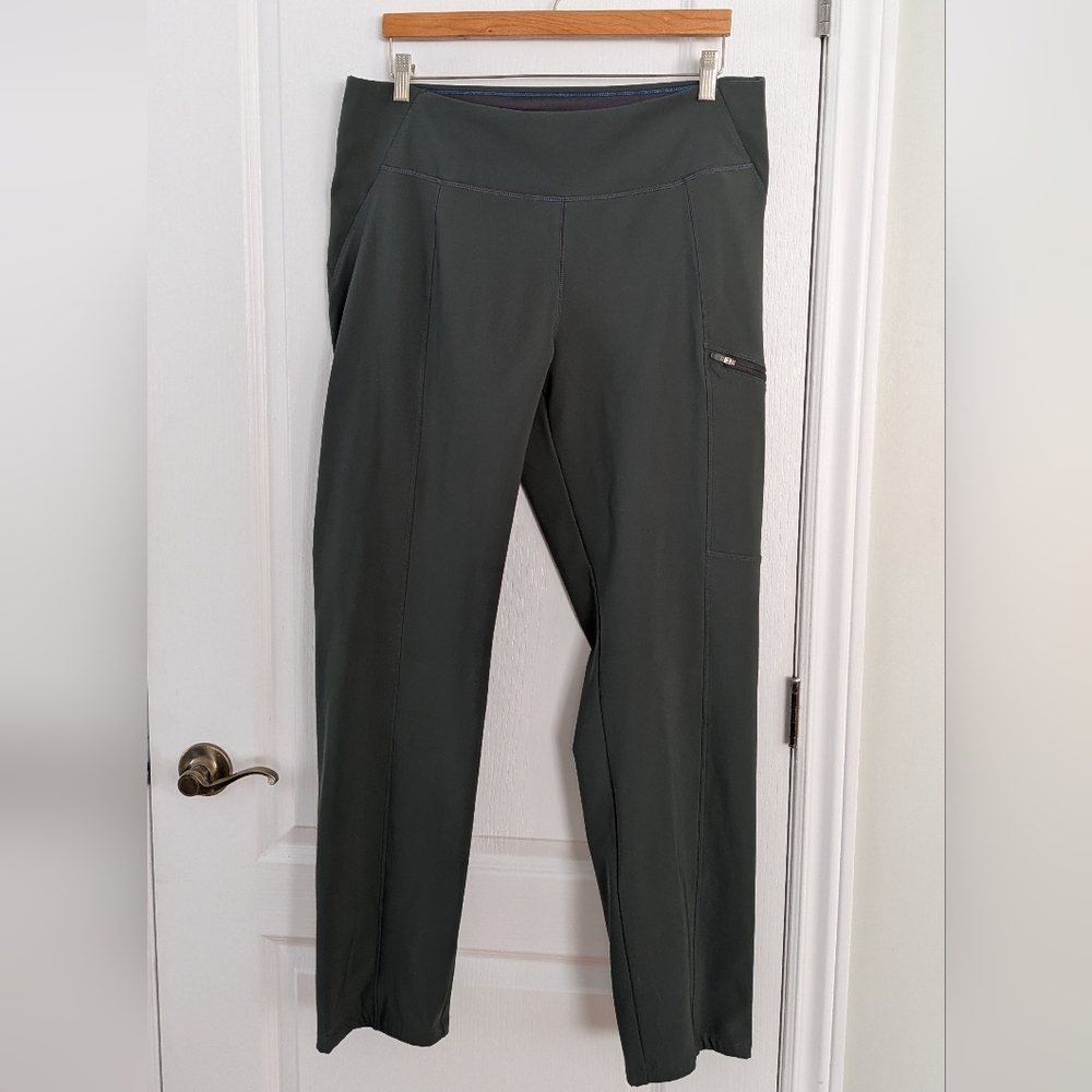 Columbia fleece lined pull on pants olive green xl
